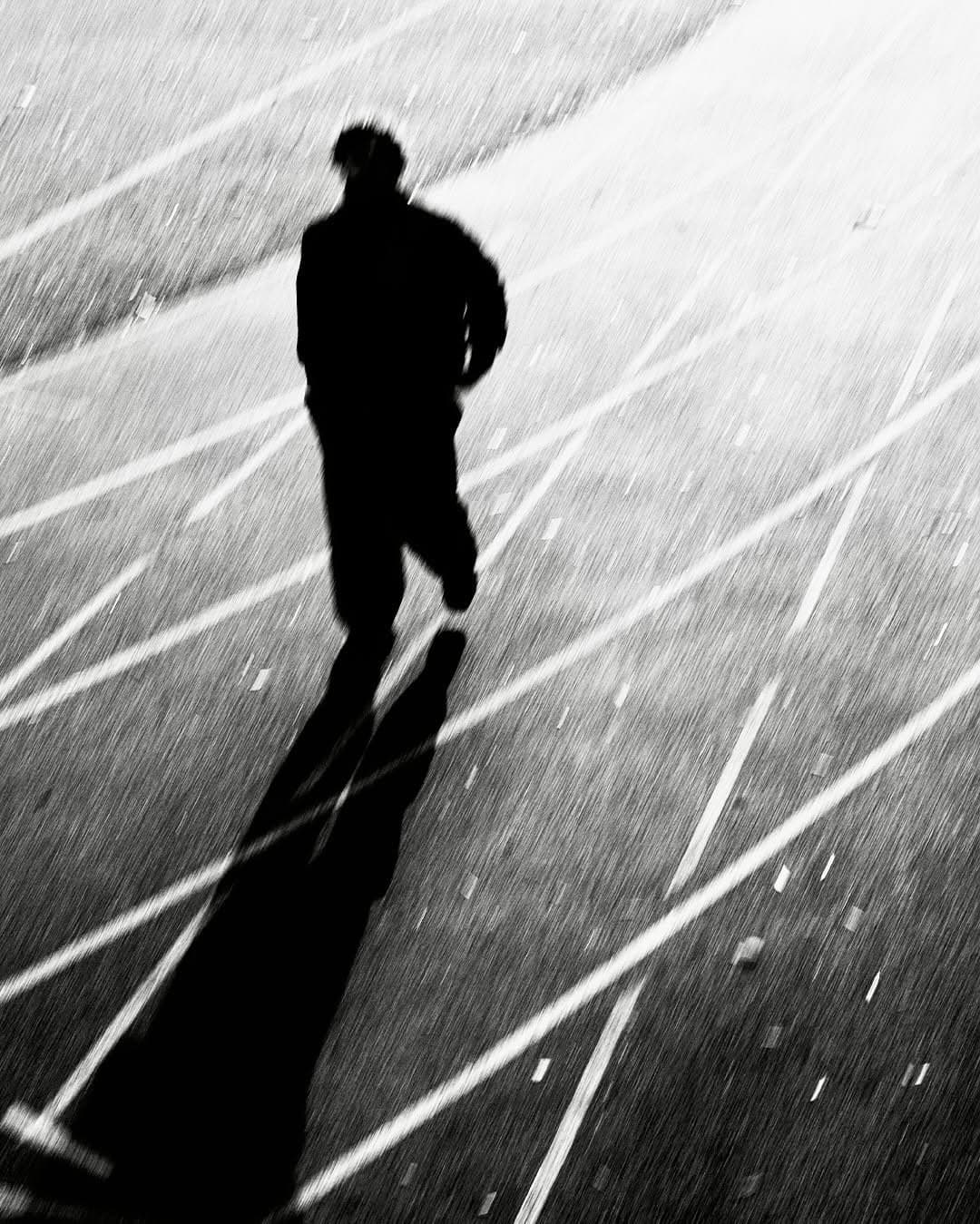 Coffee and Cigarettes Run Club — black and white running photography, NYC