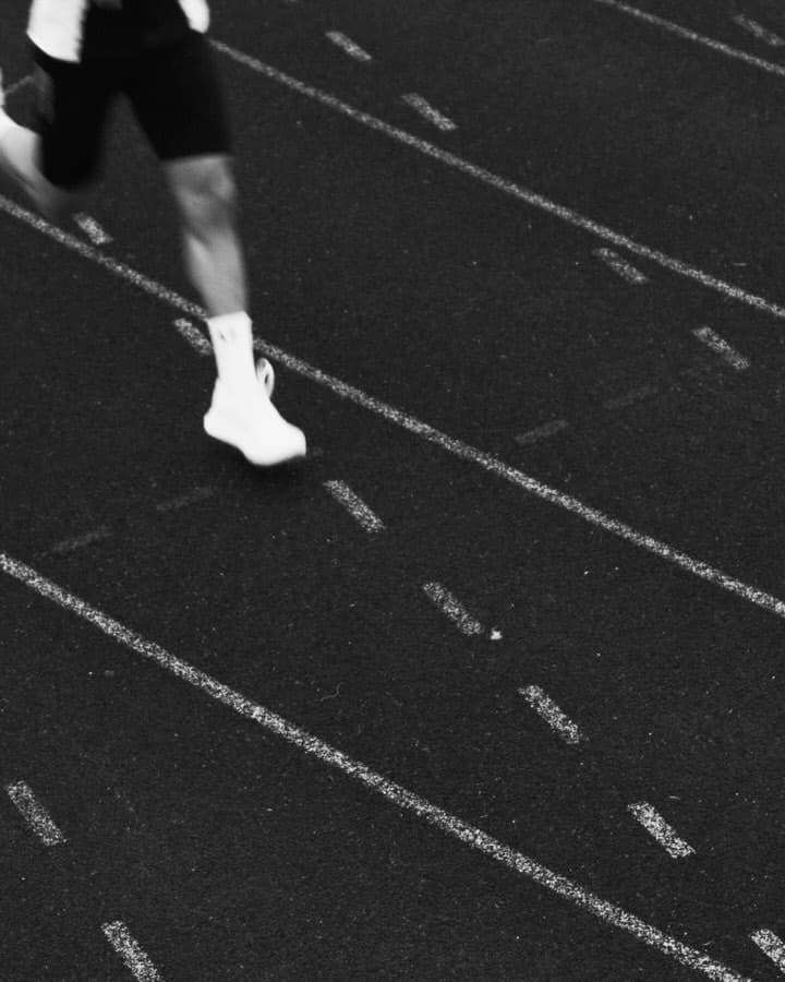 Coffee and Cigarettes Run Club — black and white running photography, NYC