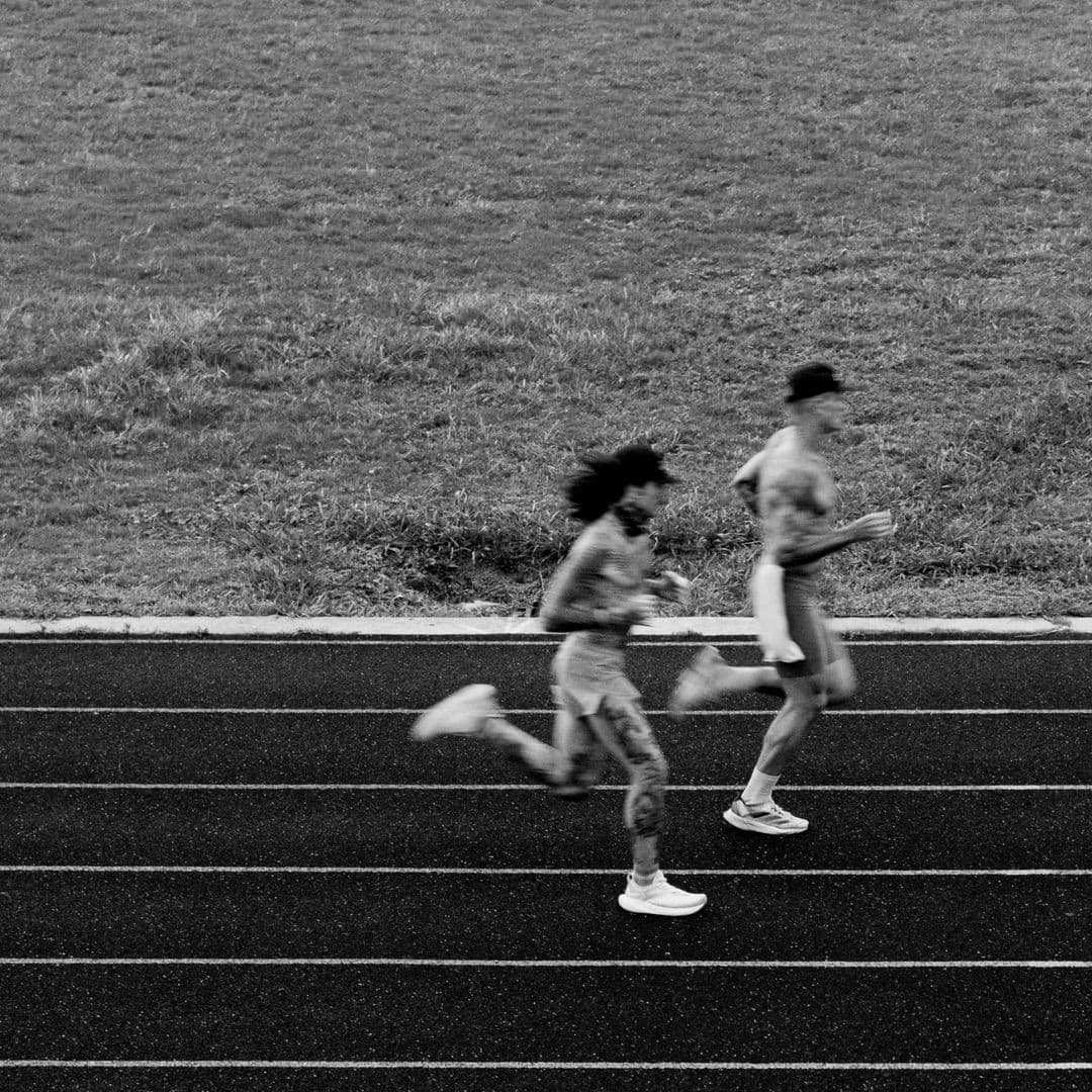 Coffee and Cigarettes Run Club — black and white running photography, NYC