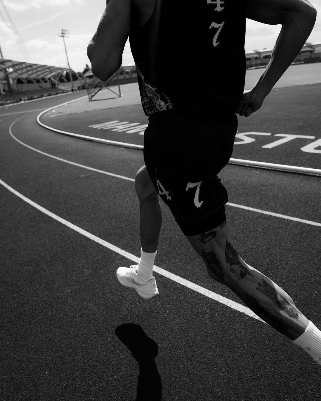 Coffee and Cigarettes Run Club — black and white running photography, NYC